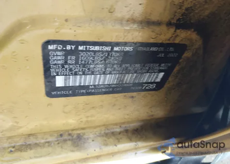 2022 Mitsubishi Mirage Es/Le из США, поврежденный, VIN ML32AUHJ9NH009608